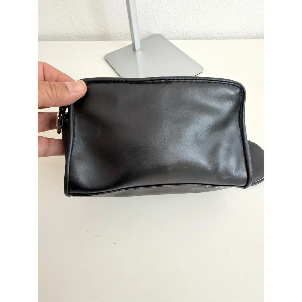 Disney Cheshire Cat Alice in Wonderland Makeup Bag Black Faux Leather